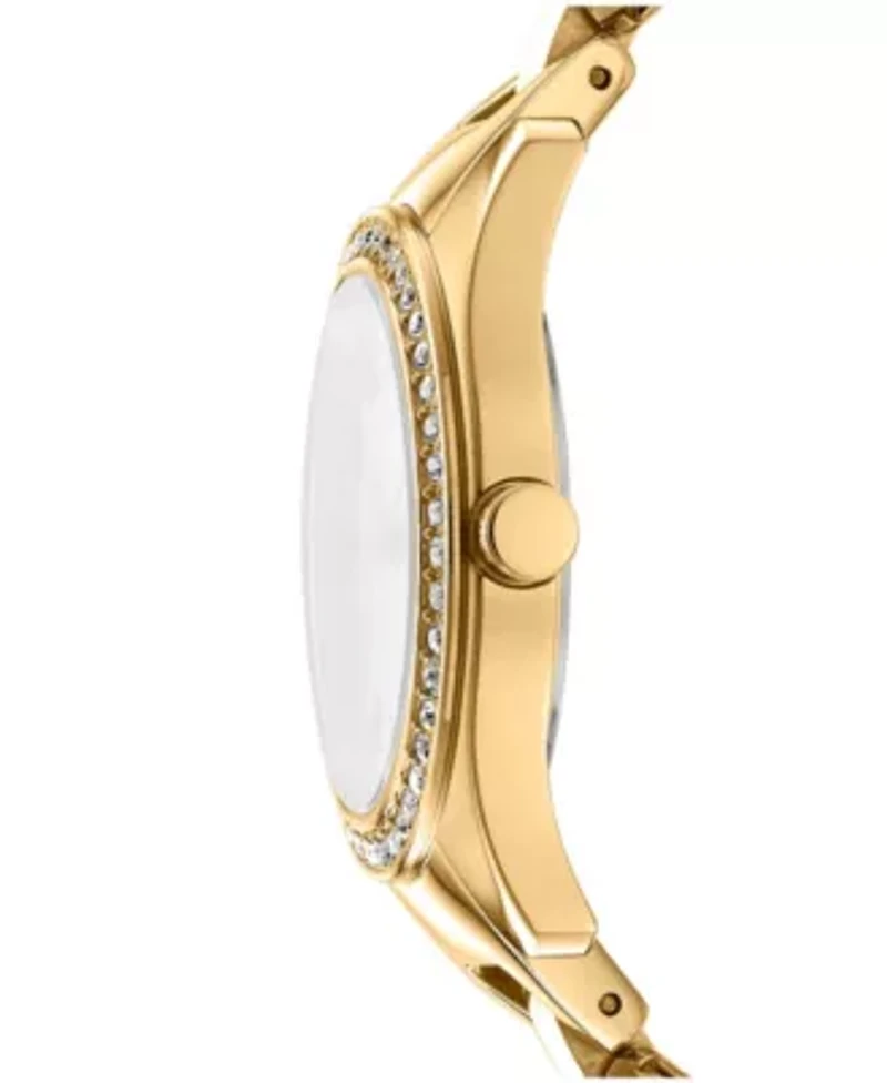 Women's Astoria Midi Glitz Silver Dark Green Dial Gold-Tone Stainless Steel Bracelet Watch