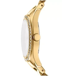 Women's Astoria Midi Glitz Silver Dark Green Dial Gold-Tone Stainless Steel Bracelet Watch