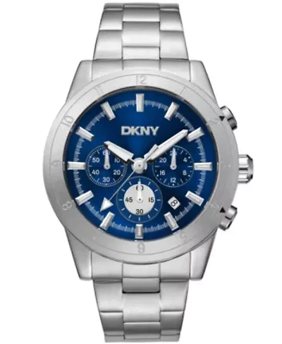 Men's Bryant Park Chronograph Dark Blue Dial Dark Blue Leather Strap Watch