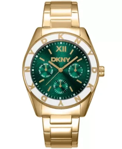 Women's Chambers Multi Sport Chronograph Dark Green Dial Gold-Tone Stainless Steel Bracelet Watch