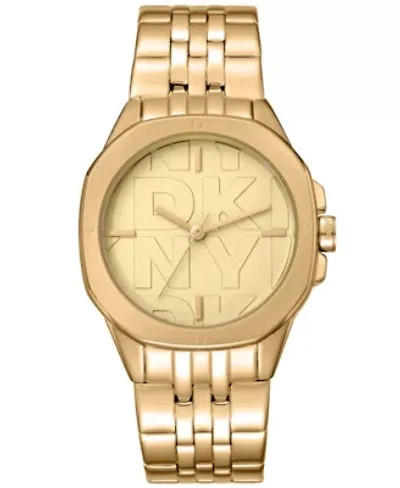 Women's Brooklyn Midi Champagne Dial Gold-Tone Stainless Steel Bracelet Watch