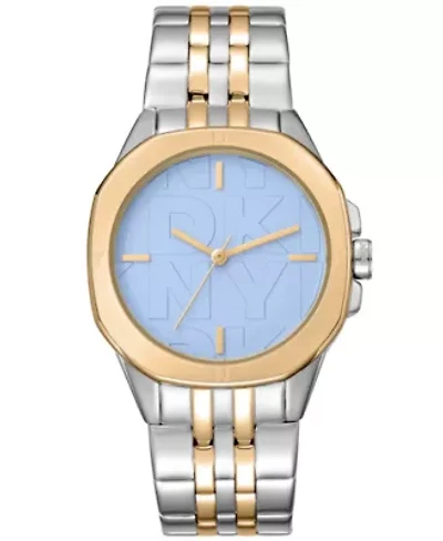 Women's Brooklyn Midi Light Blue Dial Gold Two-Tone Stainless Steel Bracelet Watch