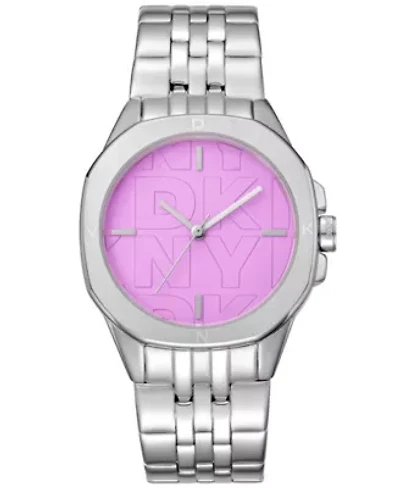 Women's Brooklyn Midi Pink Dial Stainless Steel Bracelet Watch