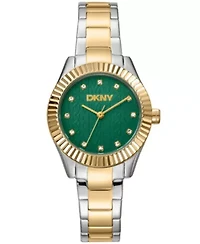 Women's Chambers Glitz Dark Green Dial Gold-Two-Tone Stainless Steel Bracelet Watch