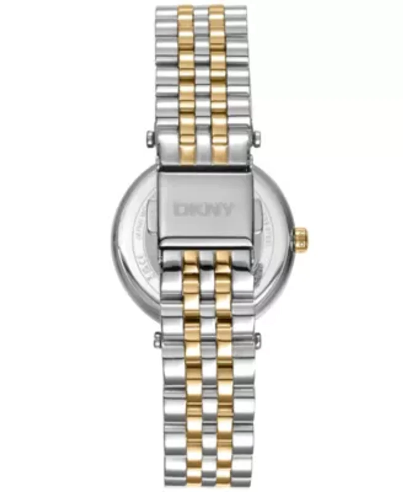 Women's Essential Glitz Silver Dial Gold Two-Tone Stainless Steel Bracelet Watch