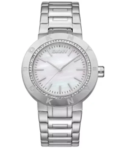 Women's Eastside Logo White Mop Dial Stainless Steel Bracelet Watch