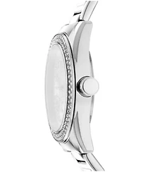 Women's Chambers Multi Function Chronograph Silver Powder Dial Rose Gold-Tone Stainless Steel Bracelet Watch