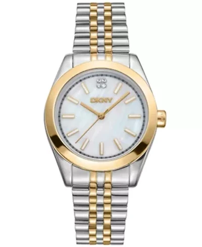 Women's Nolita Midi White MOP Dial Gold-Two-Tone Stainless Steel Bracelet Watch