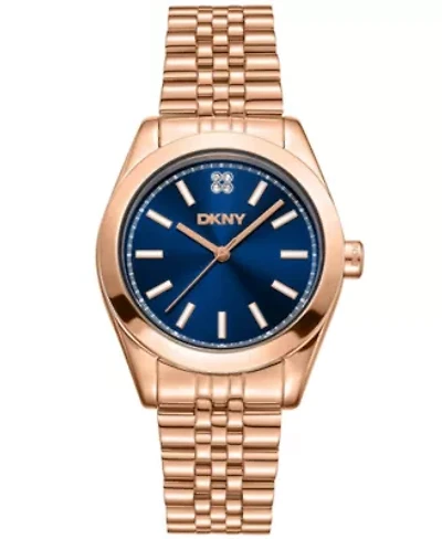Women's Nolita Midi Dark Blue Dial Rose Gold-Tone Stainless Steel Bracelet Watch