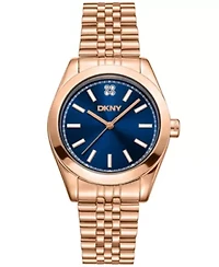 Women's Nolita Midi Dark Blue Dial Rose Gold-Tone Stainless Steel Bracelet Watch