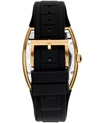 Men's Urban Automatic Black Dial Gold Case Black Silicone Strap Watch
