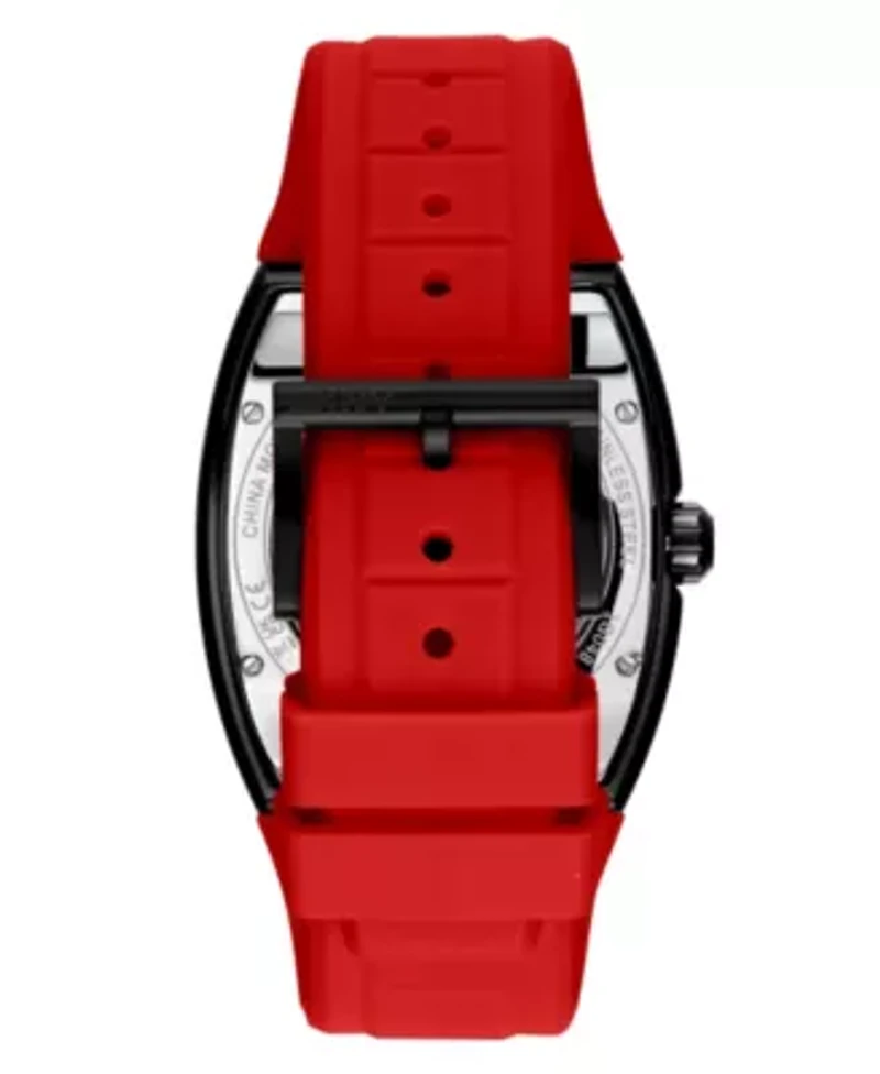 Men's Urban Automatic Red Dial Red Silicone Strap Watch