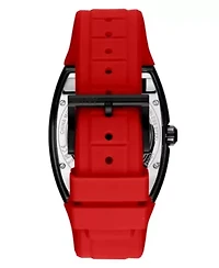 Men's Urban Automatic Red Dial Red Silicone Strap Watch