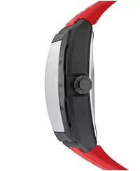 Men's Urban Automatic Red Dial Red Silicone Strap Watch