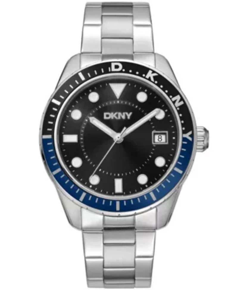 Men's Crosby Sport Black Dial Stainless Steel Bracelet Watch