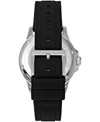 DKNY Men's Sport Watch Silver Dial Black Silicone Strap 43mm 100M