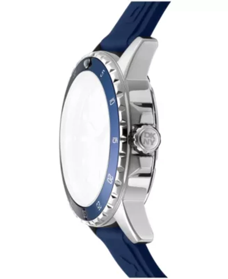 DKNY Men's Sport Watch Dark Blue Dial Dark Blue Silicone Strap 43mm 100M