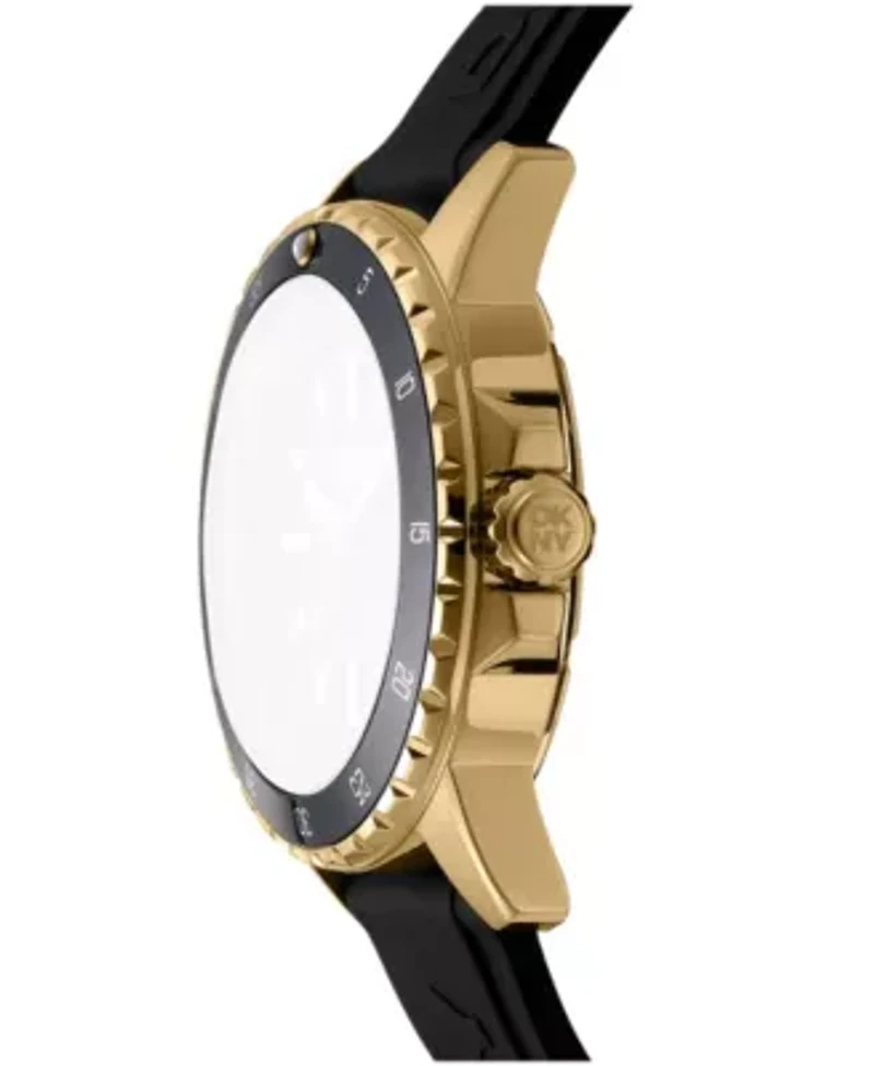 DKNY Men's Sport Watch Green Dial Black Silicone Strap 43mm 100M