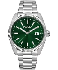 DKNY Men's Date Green Dial Stainless Steel Bracelet Watch 40mm 100M