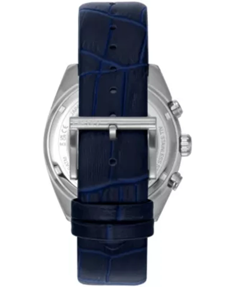 DKNY Men's Chronograph Blue Dial Blue Leather Strap Watch 42mm 100M