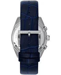 DKNY Men's Chronograph Blue Dial Blue Leather Strap Watch 42mm 100M