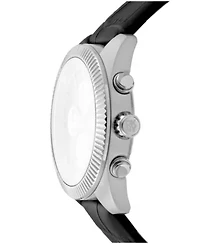 DKNY Men's Chronograph Dial Leather Strap Watch 42mm 100M