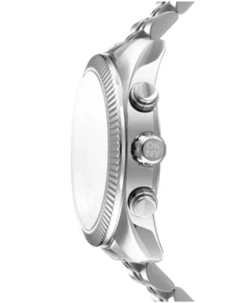DKNY Men's Chronograph Silver Dial Stainless Steel Bracelet Watch 42mm 100M