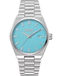 DKNY Men's Date Light Blue Dial Stainless Steel Bracelet Watch 40mm 30M