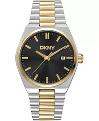 DKNY Men's Date Dial Two-Tone Gold Stainless Steel Bracelet Watch 40mm 100M