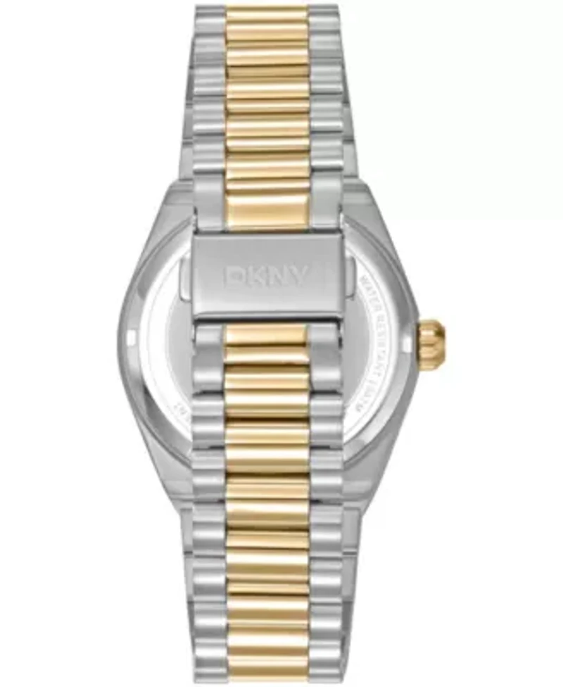 DKNY Men's Date Green Dial Two-Tone Gold Stainless Steel Bracelet Watch 40mm 100M