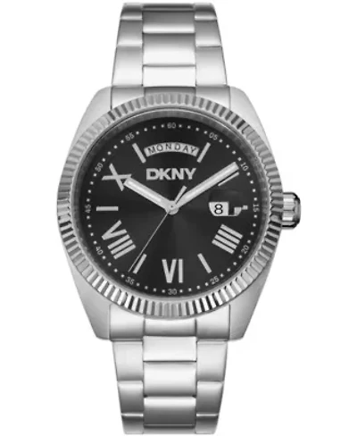 DKNY Men's Day Date Dial Stainless Steel Bracelet Watch 41mm 100M