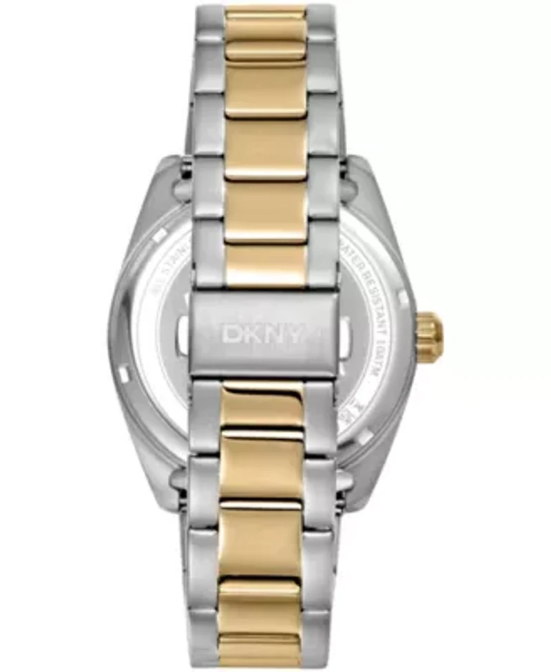 DKNY Men's Day Date Green Dial Two-Tone Gold Stainless Steel Bracelet Watch 41mm 100M