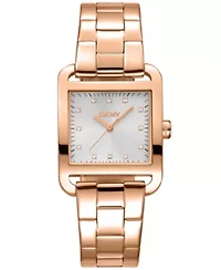 Women's City Midi Silver Dial Rose Gold-Tone Stainless Steel Bracelet Watch