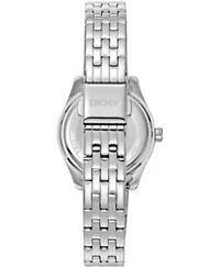 DKNY Women's Silver Dial Fluted Bezel Stainless Steel Bracelet Watch 30mm 50M