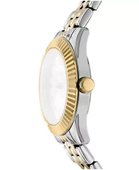 DKNY Women's Green Dial Fluted Bezel Two-Tone Gold Stainless Steel Bracelet Watch 30mm 50M