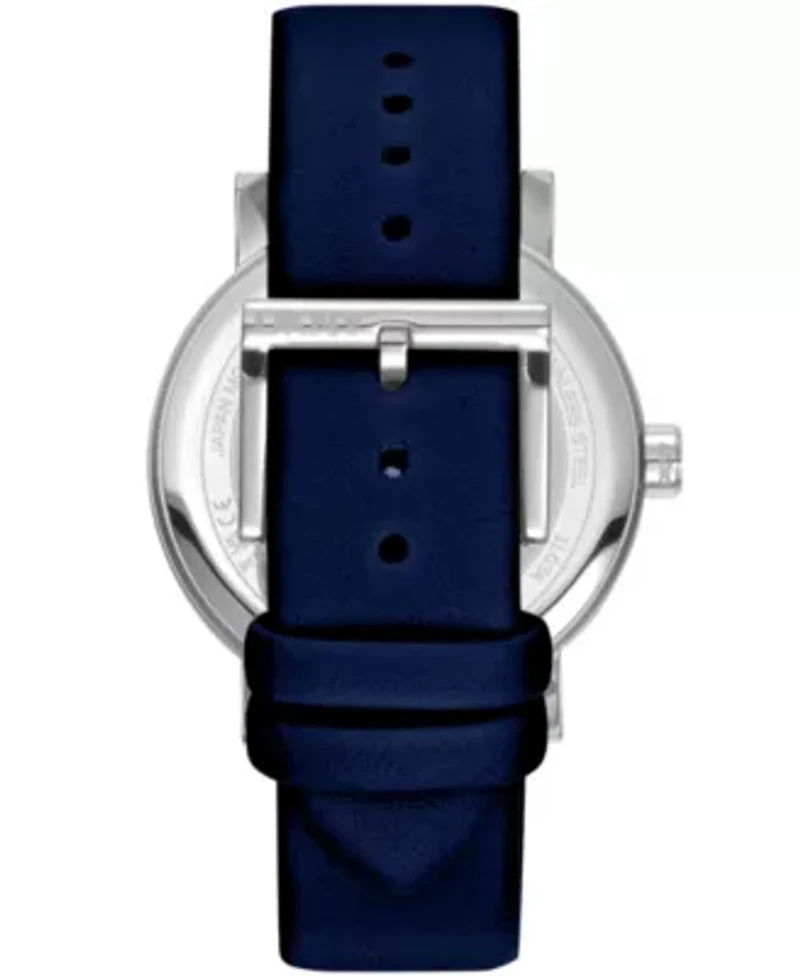 Women's Soho Maxi Silver Dial Dark Blue Leather Strap Watch