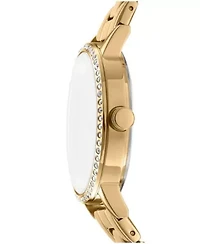 Women's Soho Logo Silver Powder Dial Gold-Tone Stainless Steel Bracelet Watch