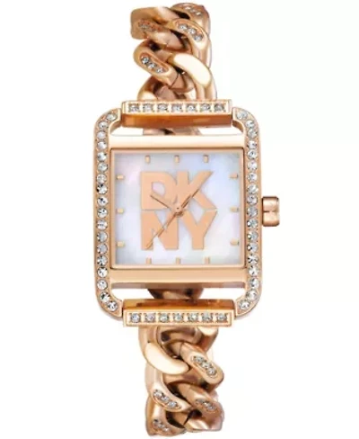 Women's City Glitz White MOP Dial Red Gold Two-Tone Stainless Steel Bracelet Watch