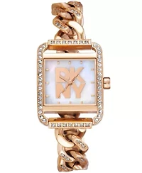 Women's City Glitz White MOP Dial Red Gold Two-Tone Stainless Steel Bracelet Watch