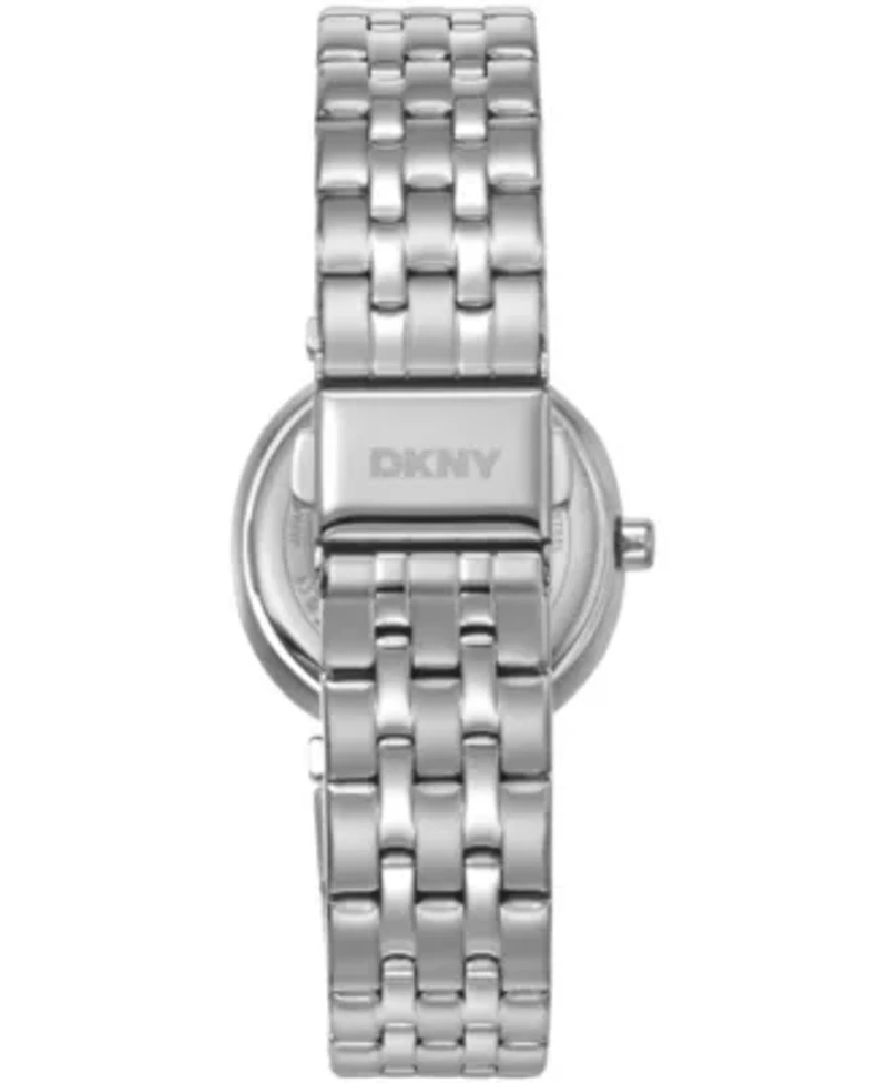 DKNY Women's Black Dial Crystal Bezel Stainless Steel Bracelet Watch 30mm 30M
