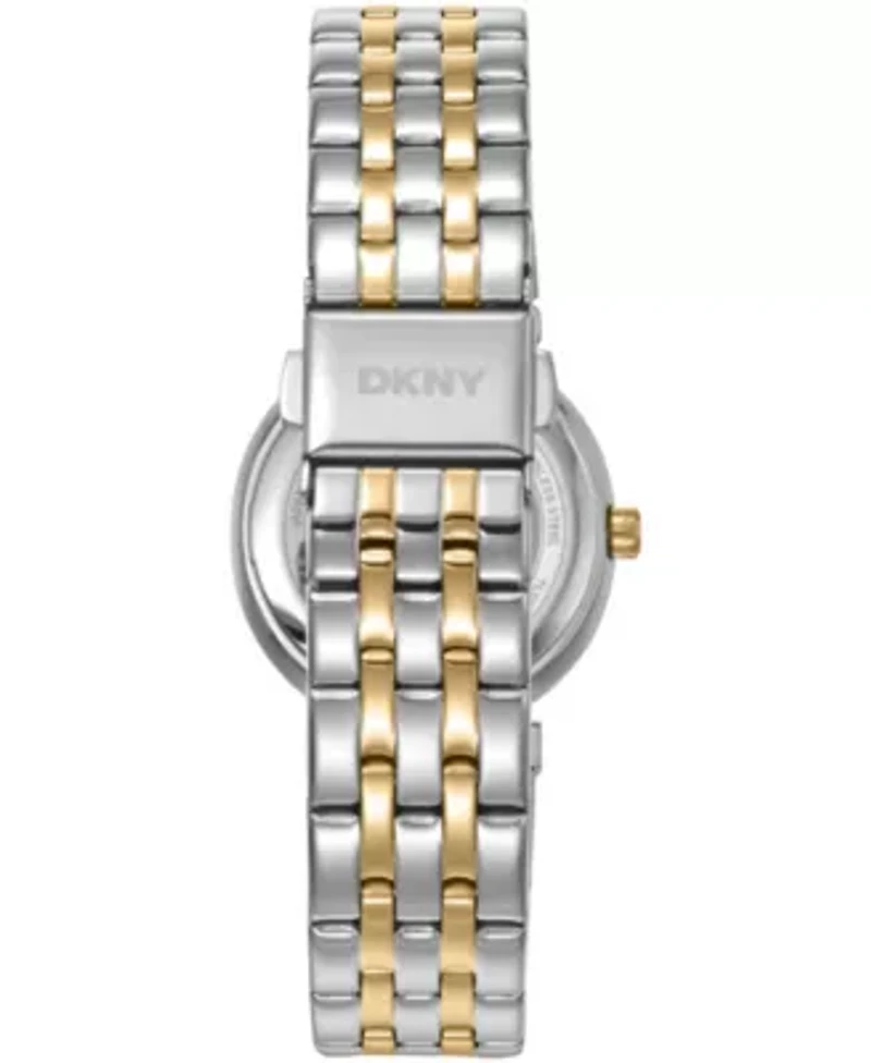 DKNY Women's Green Dial Crystal Bezel Two-Tone Gold Stainless Steel Bracelet Watch 30mm 30M