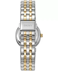 DKNY Women's Green Dial Crystal Bezel Two-Tone Gold Stainless Steel Bracelet Watch 30mm 30M