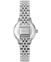DKNY Women's Silver Crystal Accented Dial Stainless Steel Bracelet Watch 30mm 50M