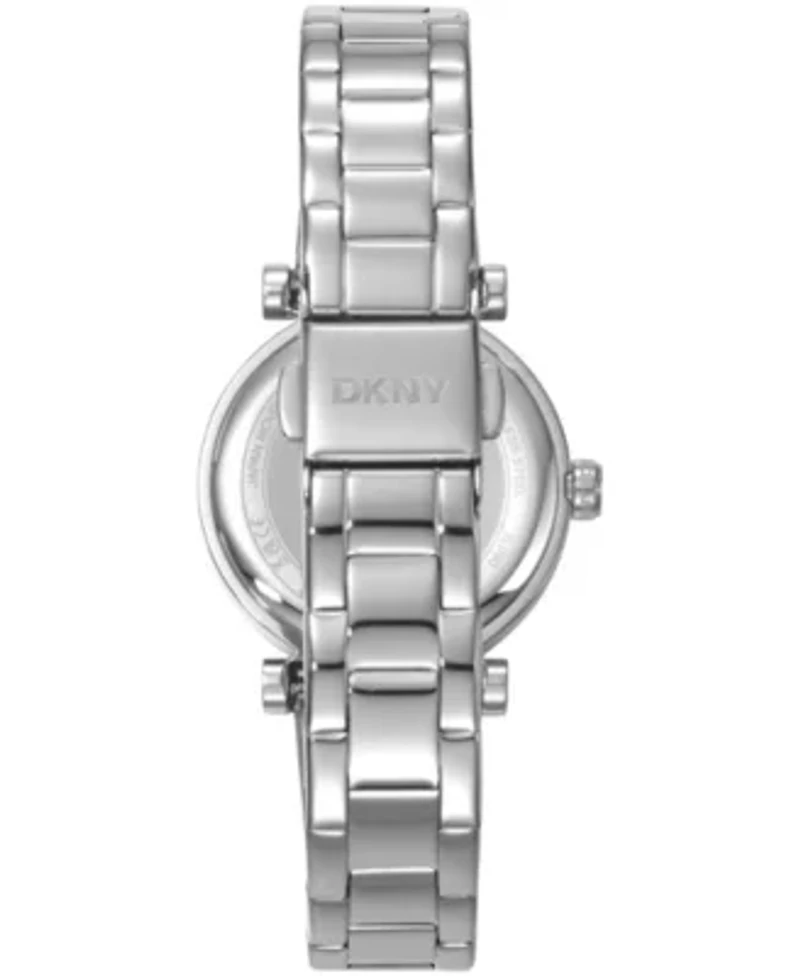 DKNY Women's Essentials Silver Dial Stainless Steel Bracelet Watch 28mm