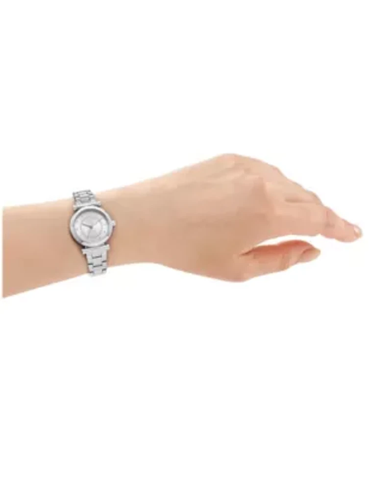 DKNY Women's Essentials Silver Dial Stainless Steel Bracelet Watch 28mm