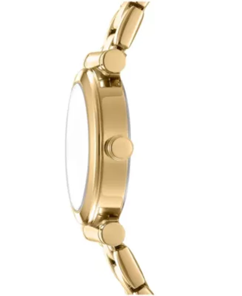 DKNY Women's Essentials Champagne Dial Gold-Tone Stainless Steel Bracelet Watch 28mm