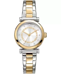 DKNY Women's Essentials Silver Dial Two-Tone Yellow Gold Stainless Steel Bracelet Watch 28mm