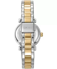 DKNY Women's Essentials Silver Dial Two-Tone Yellow Gold Stainless Steel Bracelet Watch 28mm