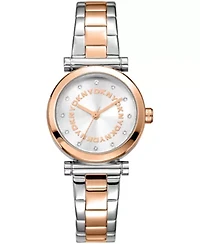 DKNY Women's Essentials Silver Dial Two-Tone Rose Gold Stainless Steel Bracelet Watch 28mm
