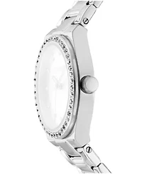 DKNY Women's Blue Dial Crystal Dial Markers Crystal Bezel Stainless Steel Bracelet Watch 30mm 50M